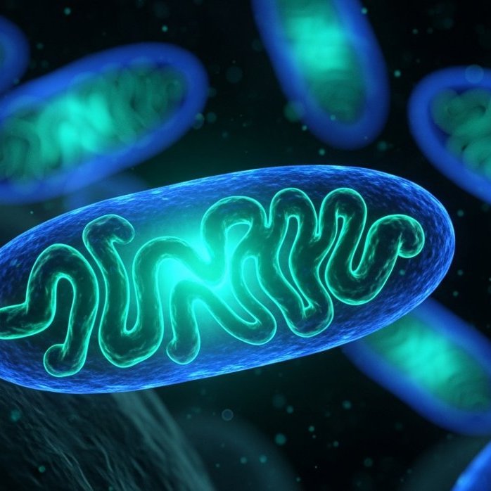 Mitochondria firing inside a cell