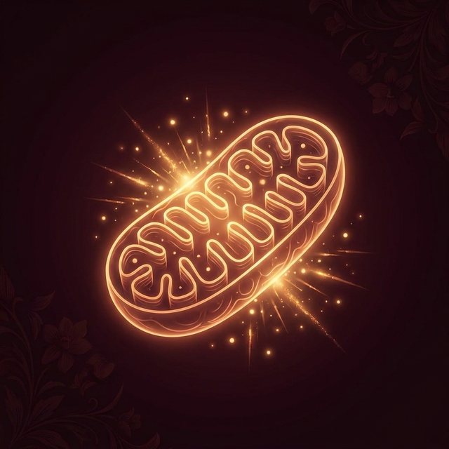A glowing golden illustration of cellular energy